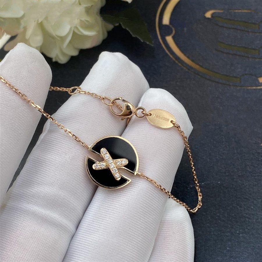 [LumiVibe]JEUX DE BRACELET ONYX PINK GOLD DIAMOND