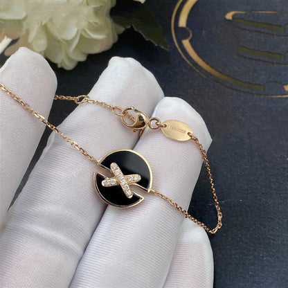 [LumiVibe]JEUX DE BRACELET ONYX PINK GOLD DIAMOND