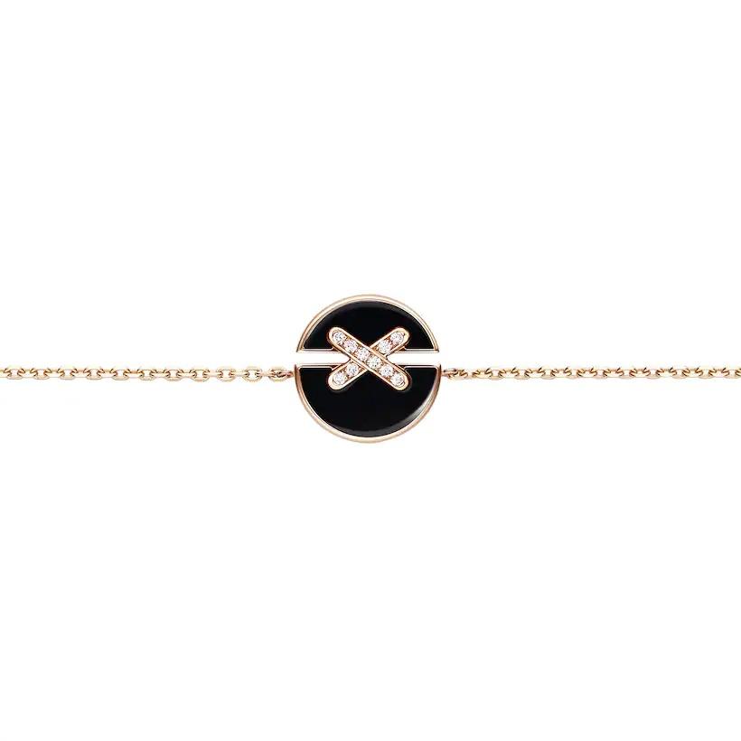 [LumiVibe]JEUX DE BRACELET ONYX PINK GOLD DIAMOND