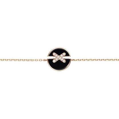 [LumiVibe]JEUX DE BRACELET ONYX PINK GOLD DIAMOND