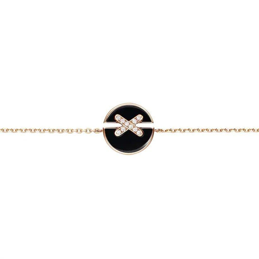 [LumiVibe]JEUX DE BRACELET ONYX PINK GOLD DIAMOND