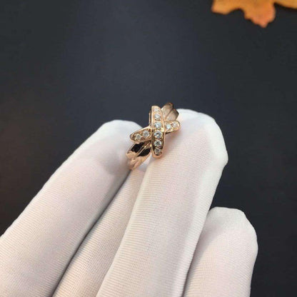 [LumiVibe]JEUX DE PINK GOLD DIAMOND RING