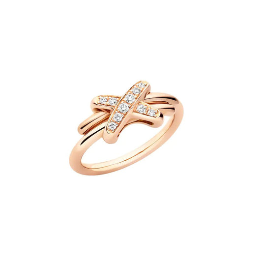 [LumiVibe]JEUX DE PINK GOLD DIAMOND RING