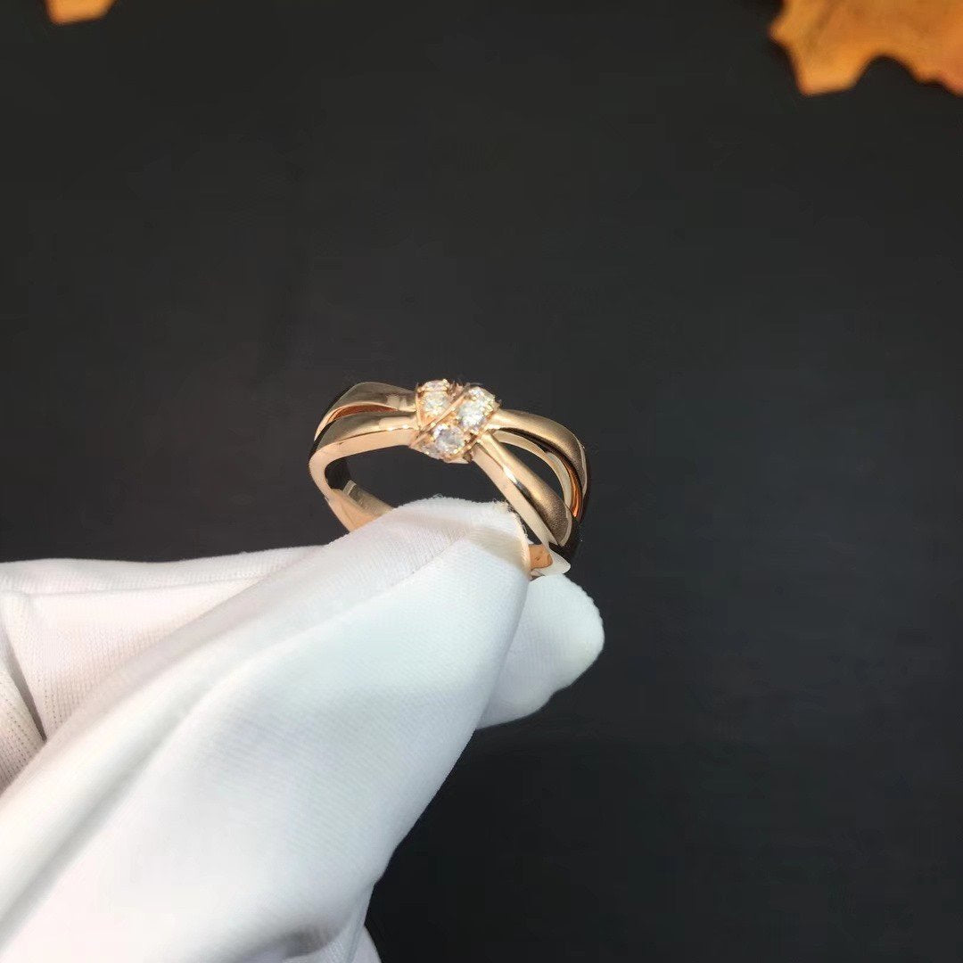 [LumiVibe]LIENS RING PINK GOLD DIAMOND