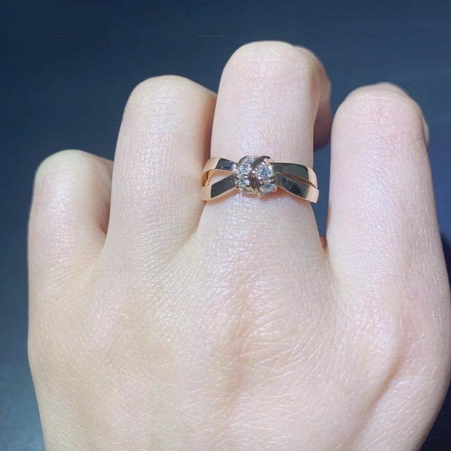 [LumiVibe]LIENS RING PINK GOLD DIAMOND