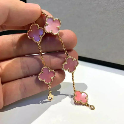 [LumiVibe] CLOVER 5 MOTIFS  PINK MOP BRACELET COLLECTION