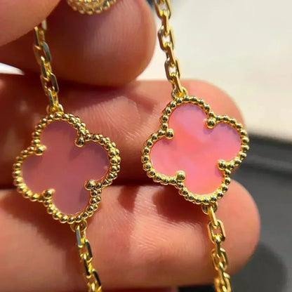 [LumiVibe] CLOVER 5 MOTIFS  PINK MOP BRACELET COLLECTION
