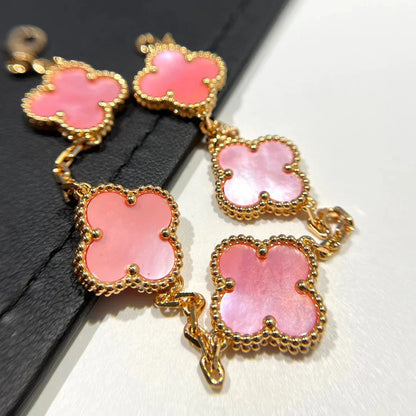 [LumiVibe] CLOVER 5 MOTIFS  PINK MOP BRACELET COLLECTION
