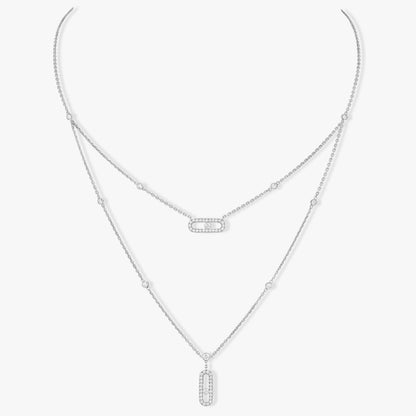 [LumiVibe]MOVE 2 ROW DIAMOND NECKLACE