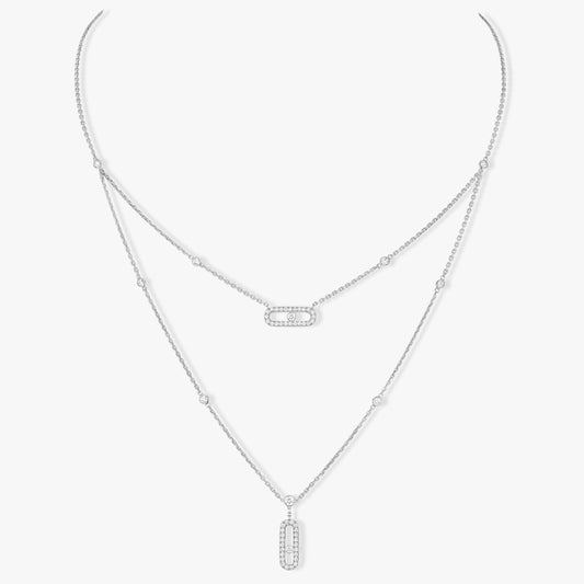 [LumiVibe]MOVE 2 ROW DIAMOND NECKLACE