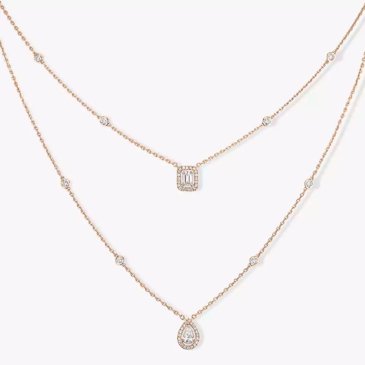 [LumiVibe]Diamond Necklace My Twin 2 Rows