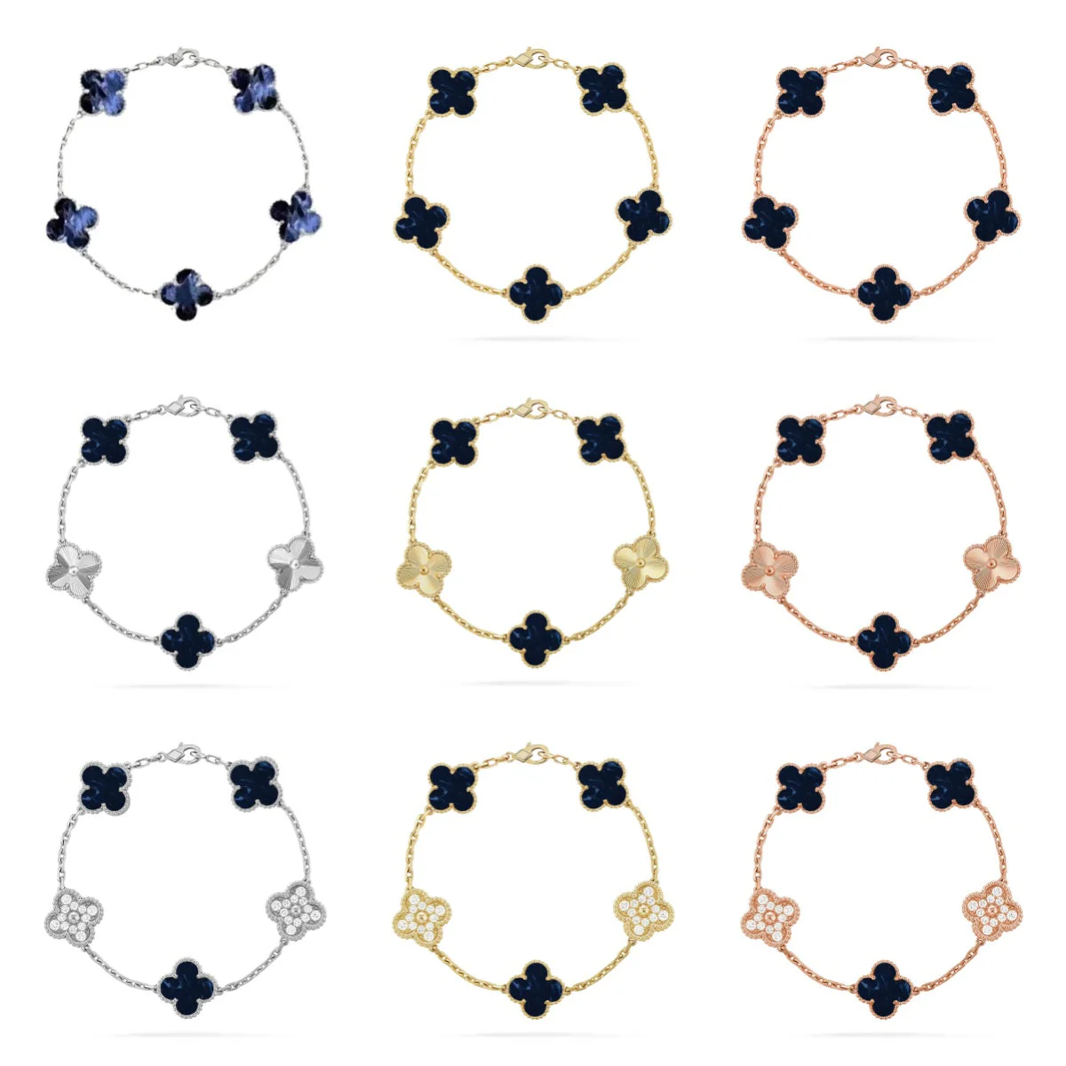 [LumiVibe]CLOVER 5 MOTIF PIETERSITE BRACELET COLLECTION