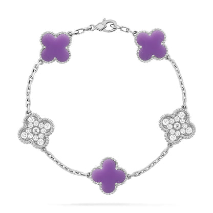 [LumiVibe]CLOVER 5 MOTIF LIGHT PURPLE BRACELET COLLECTION
