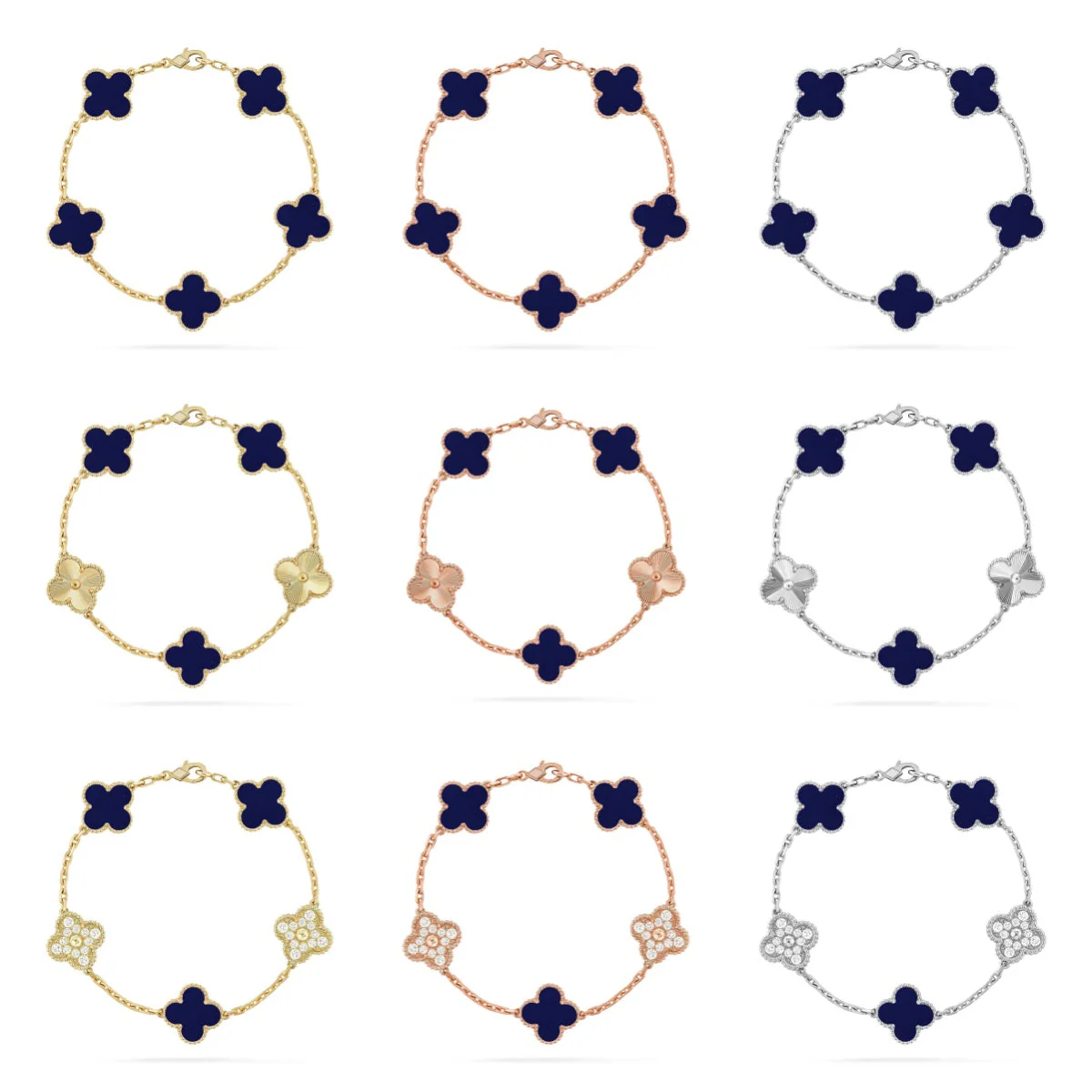 [LumiVibe]CLOVER 5 MOTIF LAPIS LAZULI BRACELET COLLECTION