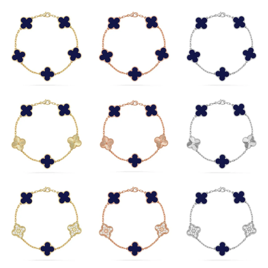 [LumiVibe]CLOVER 5 MOTIF LAPIS LAZULI BRACELET COLLECTION