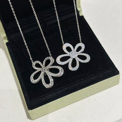 [LumiVibe]FLOWERLACE NECKLACE FULL DIAMONDS