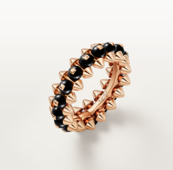[LumiVibe]CLASH ELEGANT ROSE GOLD RING FEATURING NATURAL AGATE