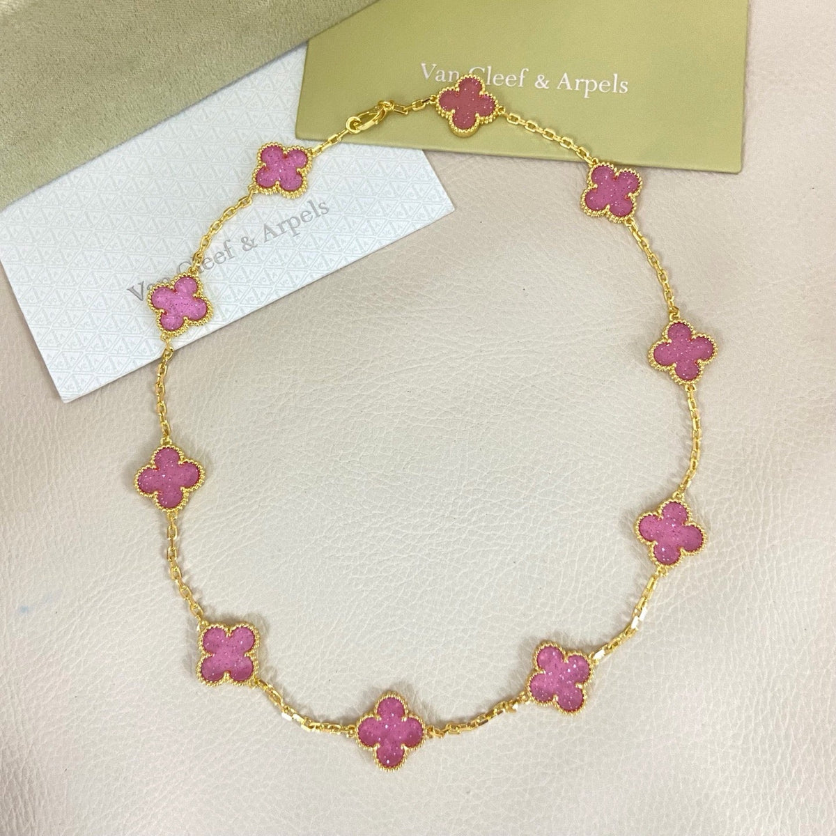 [Lumivibe Jewelry]CLOVER 10 MOTIFS  NEW BUBBLE PINK ENAMEL