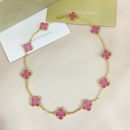 [Lumivibe Jewelry]CLOVER 10 MOTIFS  NEW BUBBLE PINK ENAMEL