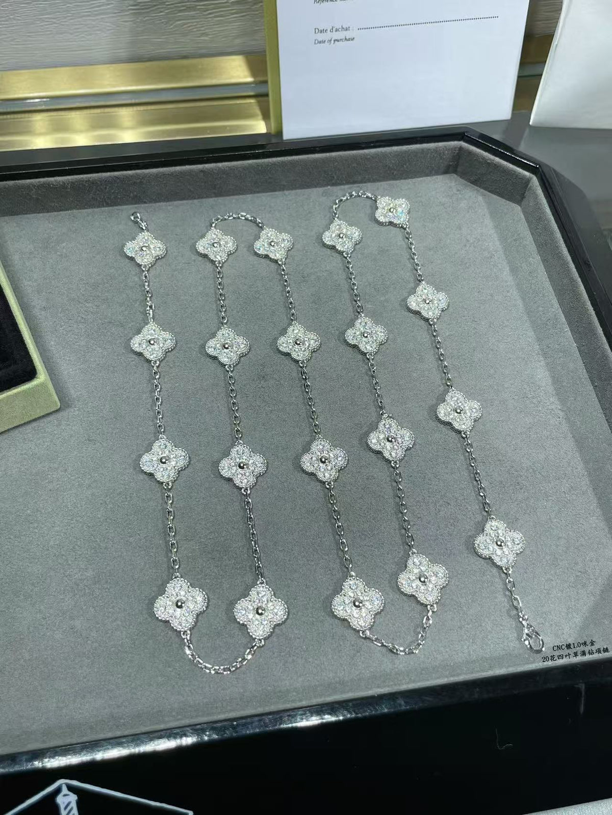 [LumiVibe]CLOVER 20 MOTIFS FULL-DIAMOND NECKLACE