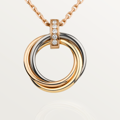 [LumiVibe]TRINITY NECKLACE GOLD  DIAMONDS