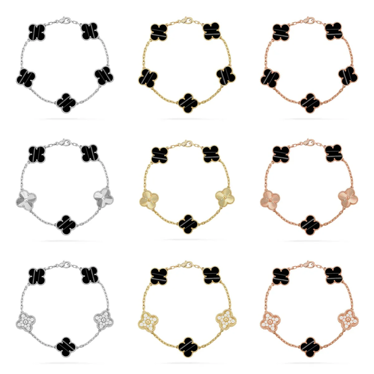 [LumiVibe] CLOVER 5 MOTIF PULSAR STONE BRACELET COLLECTION