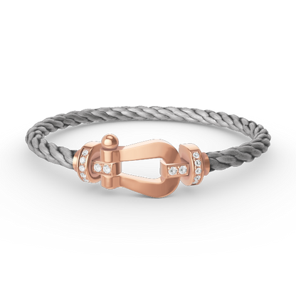 [LumiVibe]FORCE LARGE HORSESHOE HALF DIAMOND BRACELET ROSE GOLD