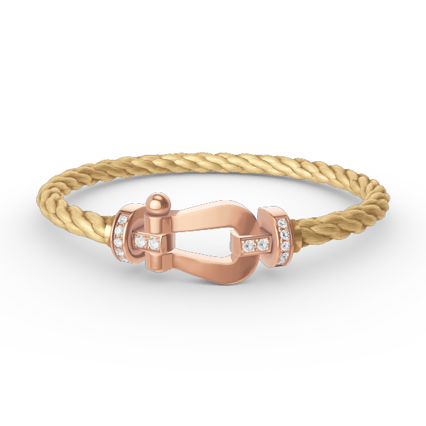[LumiVibe]FORCE LARGE HORSESHOE HALF DIAMOND BRACELET ROSE GOLD