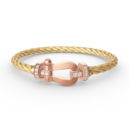 [LumiVibe]FORCE LARGE HORSESHOE HALF DIAMOND BRACELET ROSE GOLD