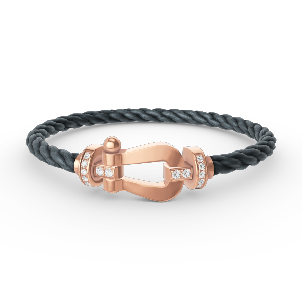 [LumiVibe]FORCE LARGE HORSESHOE HALF DIAMOND BRACELET ROSE GOLD