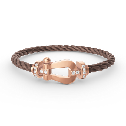 [LumiVibe]FORCE LARGE HORSESHOE HALF DIAMOND BRACELET ROSE GOLD