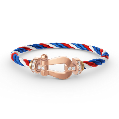 [LumiVibe]FORCE LARGE HORSESHOE HALF DIAMOND BRACELET ROSE GOLD