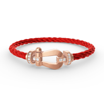 [LumiVibe]FORCE LARGE HORSESHOE HALF DIAMOND BRACELET ROSE GOLD