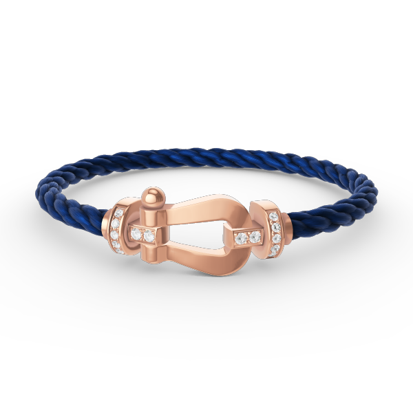 [LumiVibe]FORCE LARGE HORSESHOE HALF DIAMOND BRACELET ROSE GOLD