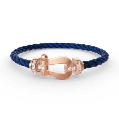 [LumiVibe]FORCE LARGE HORSESHOE HALF DIAMOND BRACELET ROSE GOLD