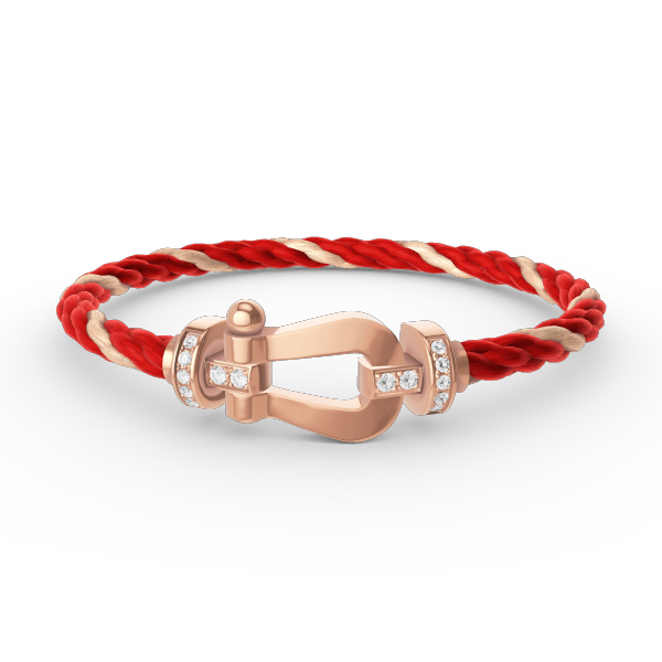 [LumiVibe]FORCE LARGE HORSESHOE HALF DIAMOND BRACELET ROSE GOLD