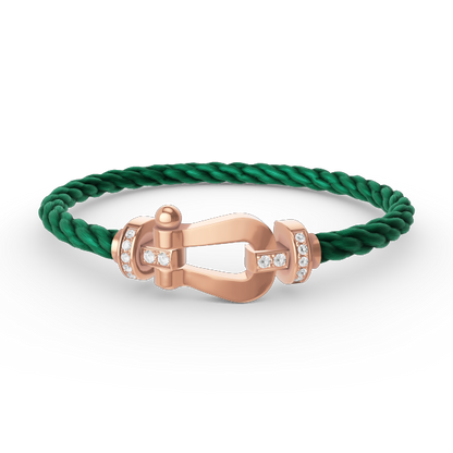 [LumiVibe]FORCE LARGE HORSESHOE HALF DIAMOND BRACELET ROSE GOLD
