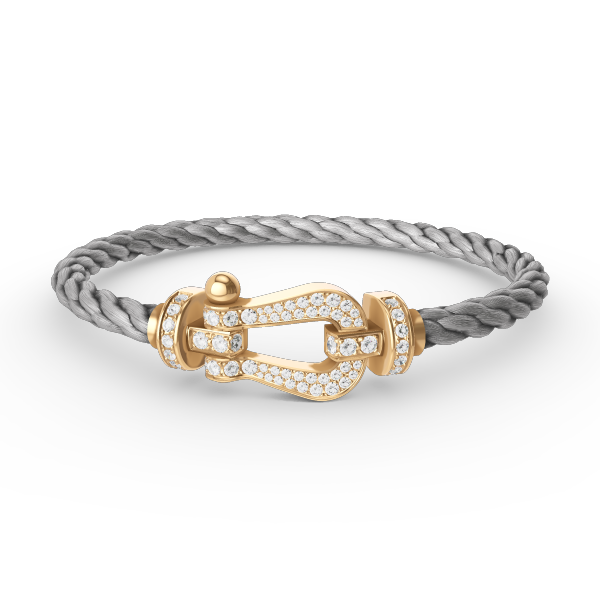 [LumiVibe]FORCE LARGE HORSESHOE FULL DIAMOND BRACELET GOLD