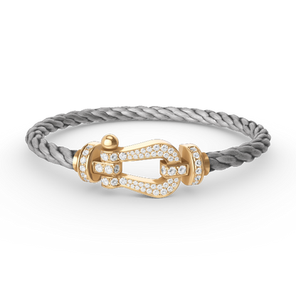 [LumiVibe]FORCE LARGE HORSESHOE FULL DIAMOND BRACELET GOLD