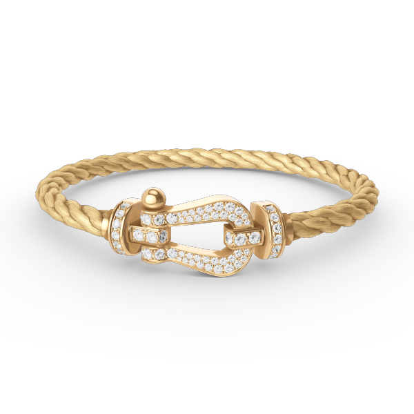 [LumiVibe]FORCE LARGE HORSESHOE FULL DIAMOND BRACELET GOLD