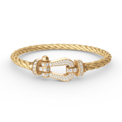 [LumiVibe]FORCE LARGE HORSESHOE FULL DIAMOND BRACELET GOLD