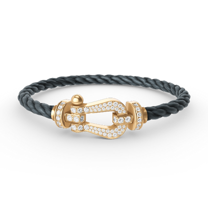 [LumiVibe]FORCE LARGE HORSESHOE FULL DIAMOND BRACELET GOLD