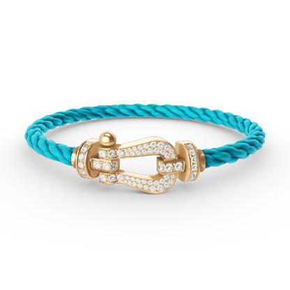[LumiVibe]FORCE LARGE HORSESHOE FULL DIAMOND BRACELET GOLD