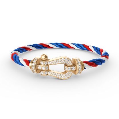 [LumiVibe]FORCE LARGE HORSESHOE FULL DIAMOND BRACELET GOLD