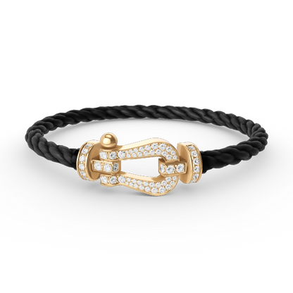 [LumiVibe]FORCE LARGE HORSESHOE FULL DIAMOND BRACELET GOLD