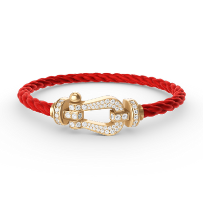 [LumiVibe]FORCE LARGE HORSESHOE FULL DIAMOND BRACELET GOLD
