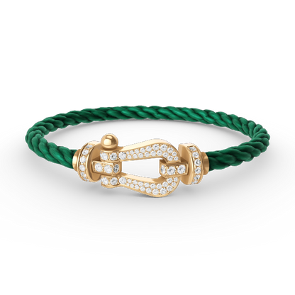[LumiVibe]FORCE LARGE HORSESHOE FULL DIAMOND BRACELET GOLD