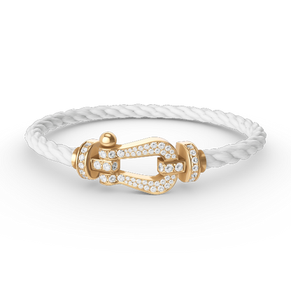 [LumiVibe]FORCE LARGE HORSESHOE FULL DIAMOND BRACELET GOLD