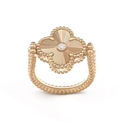[LumiVibe]CLOVER RIVERSIBLE ROSE GOLD RING