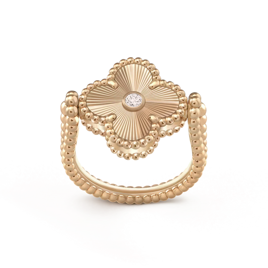 [LumiVibe]CLOVER RIVERSIBLE ROSE GOLD RING